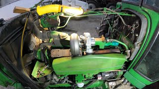 John Deere 4840 overhaul part 10 Installing the inter cooler and turbo [upl. by Notaek]