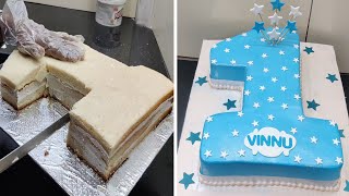 1st Birthday Cake for Boys  1st Birthday Cake Cutting Video  Simple and Beautiful 1 Number Cake [upl. by Ragde]