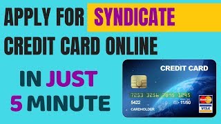 Syndicate bank credit card apply online  Apply Syndicate bank credit card online  Syndicate bank [upl. by Placido454]