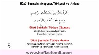 Euzü Besmele Pekiştirme Çalışması  HafizefendiCom  Euzü besmele [upl. by Lilaj326]