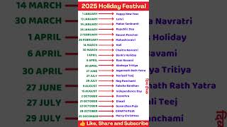 2025 Festival list  All fasts and festivals of 2025  Hindu calendar 2025  fasting festival dates [upl. by Annek]