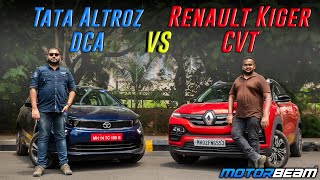 Tata Altroz DCA vs Renault Kiger CVT Comparison  Different Segments Same Price  MotorBeam [upl. by Mozelle]