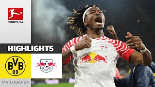 Borussia Dortmund  RB Leipzig 23  Highlights  Matchday 14 –Bundesliga 202324 [upl. by Rawden]