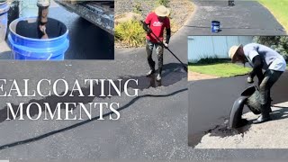 Sealcoating Sorcery Transform Your Asphalt Like Magic satisfying driveway sealcoating diy [upl. by Adlesirhc438]