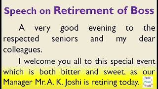 Speech on Retirement of Boss  Speech on Farewell of Boss in English [upl. by Lezley]