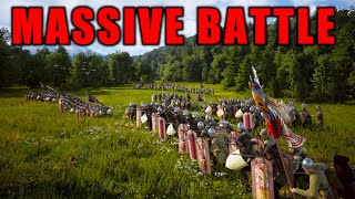 Manor Lords Combat  600 Man Massive Battle [upl. by Ettezzil324]