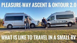 PLEASUREWAY ASCENT amp ONTOUR 20WHAT IS LIKE TO TRAVEL IN A SMALL CLASS B RVNOTES COMPARING [upl. by Washington]