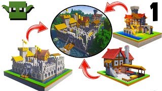 Minecraft Medieval Town Build 1 EASY 5X5 BUILDING SYSTEM [upl. by Luahs78]