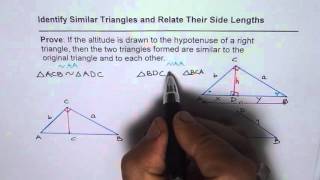 Altitude To Hypotenuse Three Similar Triangles Geometric Mean Theorem [upl. by Arbas177]