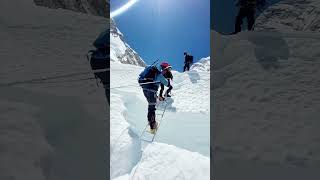 Khumbu Icefall Everest 📹 mariovillagran56 everest viralvideo youtubeshort viralshorts [upl. by Audly]