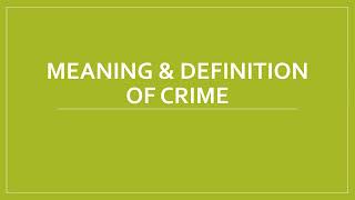 Meaning amp Definition of Crime [upl. by Merilee]