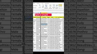 Split amp Unsplit of excel sheet [upl. by Shurlock331]