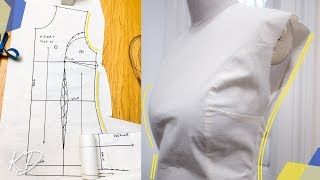 HOW TO ADD PRINCESS SEAM amp SIDE DARTS TO FRONT OF BASIC BODICE  KIM DAVE [upl. by Gayleen149]