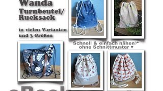 Backpack für jeden Tag Wanda Turnbeutel Rucksack firstloungeberlin [upl. by Anitsahs846]