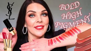 YSL Bold High Pigment Lipsticks  Swatches amp Prices Review ❤️ [upl. by Audrie]