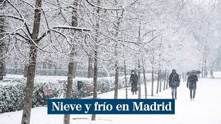 Nieve en Madrid la borrasca Filomena llega con fuerza [upl. by Nudnarb]