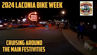 Laconia Bike Week 2024  Riding through Weirs Beach  Rally Headquarters  LIVE ACTION [upl. by Gine]