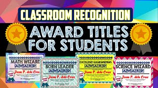 Award Names for Students Certificate  Award Titles [upl. by Cirilla]