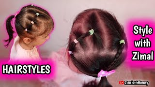 Daily baby girls hairstyleEasy little girls hairstyleSimple hairstyle for baby thin hair [upl. by Nnanerak]