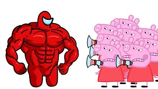 Peppa Pigs vs Among Us  Red and Pink funny impostor [upl. by Aoket]