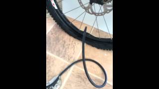 Setting the bead on a tubeless mountain bike tyre Mtb tire [upl. by Ahsilat]