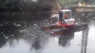 ULTRATREX MINI AMPHIBIOUS EXCAVATOR SWAMP BACKHOE JAKARTA INDONESIA [upl. by Dilks553]