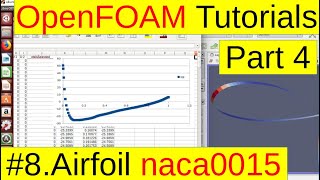 OpenFOAM Tutorials Airfoil naca0015 Part4 Postprocessing 08 [upl. by Diarmit]