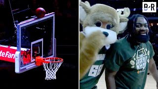 Bucks Fan Makes Halfcourt Shot Off Top of the Backboard to Win 10K 🤯 [upl. by Herb731]