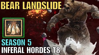 Pure Landslide Druid Solo T8 Infernal Hordes Season 5 Diablo 4 [upl. by Ecirad]