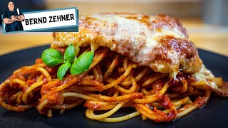 Parmesan Hähnchen auf Spaghetti  Chicken Parmesan  Rezept [upl. by Davine355]