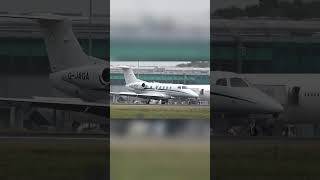 Private Jet Wheels Lock After Landing at Stansted Airport [upl. by Enyrhtak522]