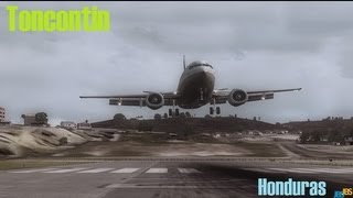 Flight Simulator X HD Toncontin Honduras  Boeing 737300 Continental Airlines Landing [upl. by Urissa609]