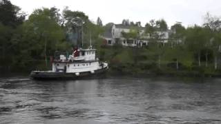 Elmore tug boat in Fremont cut waiting for bridge to open [upl. by Lulita]