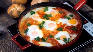 Shakshuka  Eggs in Tomato Sauce Recipe [upl. by Malvin374]