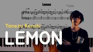 Yoneze Kenshi요네즈 켄시Lemon  피아노piano 악보 sheet [upl. by Sicnarf]