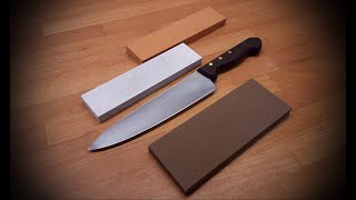 Sharpening Frosts Mora 4216 chefs knife in 12c27 steel with Norton India Medium amp MISSARKA 5001000 [upl. by Haliek]