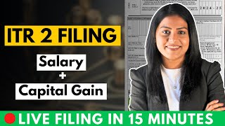 ITR 2 filling online 202425  How to Fill itr 2  itr 2 filing for share market income [upl. by Starks]