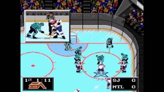 NHL Hockey 94  Sega Genesis Gameplay [upl. by Ennairb]