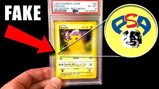 PSA Graded Fake 1st Edition Pokemon Cards  Real Stamps VS Fake Stamps [upl. by Atilrep]