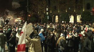 Thousands rally in Tbilisi for fifth night of proEU protests  AFP [upl. by Noman]