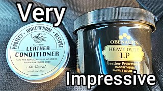 Obenaufs Heavy Duty Leather Preservative Vs Salty Fish Leather Conditioner Must See Nice Results [upl. by Ahsinik]