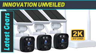 2K Solar Security Camera Wireless Outdoor Best Battery Powered Home Security System with 3 [upl. by Elnore]