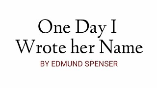 One day I wrote her name upon the strand by Edmund Spencer Sonnet 75 in hindi [upl. by Nylak]