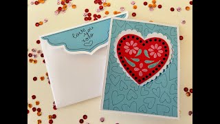 Tutorial Tarjeta San Valentin Corazon Intrincado cricutdesignspace ESPANOL [upl. by Gnoud407]