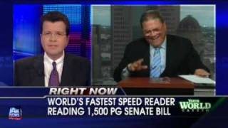 Cavuto Has Worlds Fastest Speed Reader Take Crack at 1500Page Health Care Bill [upl. by Selina]