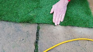 04 Cutting and Fixing Down Quickgrass Artificial Grass [upl. by Taimi]