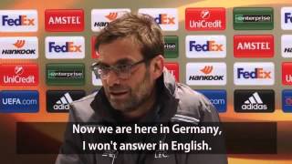 Klopp refuses to speak English in Germany [upl. by Ahsiekel]