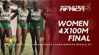 Nigeria wins Women’s 4x100m Gold in 4301 ahead of Ghana 4362  Douala24 AfricanChampionships [upl. by Katonah733]