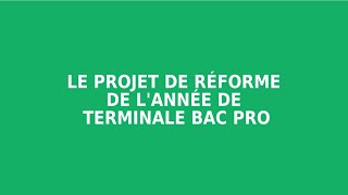 Le projet de réforme de lannée de terminale bac pro 2024  Décryptage des annonces  octobre 2023 [upl. by Ellehcam]