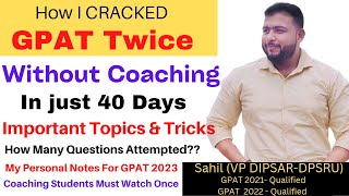 How I Qualify GPAT Twice  How to Qualify GPAT In Just 40 days  My Story  GPAT Syllabus [upl. by Korten]